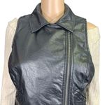 Jack by BB Dakota Womens Vest Faux Leather Asymmetrical Belted Black Full Zip Photo 10