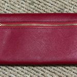 Badgley Mischka Sasha Saffiano Red Leather Wallet w/Black Accent Bow Photo 3