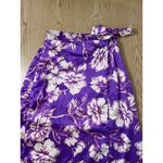 Japna B60 New Women’s  Silky Feel Floral MIDI Faux Wrap Look Skirt Purple Small Photo 1