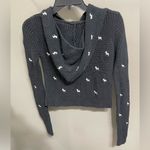 ZARA  Knit Black Ribbed Cotton Knit Puppy Dog Hooded Top Pullover Sweater Women S Photo 1