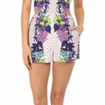 Mara Hoffman ‎ Jardin Tie Back Cut Out Romper Purple Floral Check Size 2 Photo 0