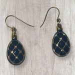 Argyle Egg Necklace Black Onyx And Rhinestone With Matching Earring Set Photo 2