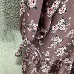 Lila Rose Lily Rose Mini Dress Womens Large Purple Floral Long Sleeve Dainty Boho Coquette Photo 5