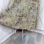 Charter Club Linen Paisley Floral Tropical Midi Skirt Green Brown 10 Flare Photo 5