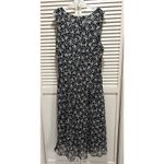Studio I Chiffon Sleeveless Maxi Dress Size 20W Lined Floral Ruffle Boho Photo 5