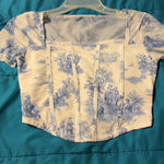 SheIn White and flower corset type top Photo 0