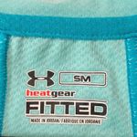 Under Armour Heat Gear Fitted Tank Top Blue Turquoise Aqua Size Small Photo 5