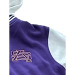 SA Hoodie Varsity Letterman Jacket XL Fleece Snap‎ Bomber Purple Unisex #UV9 Photo 8