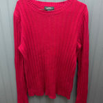 LRL Lauren Jeans Co. Red Ribbed Knit Sweater with Button Detail Photo 0