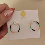 Gorjana NWT 18k Gold plated Gigi Stripe Palm Desert Hoop Earrings Photo 2