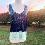 J.Crew  Navy and Aqua Sequin tank Photo 1