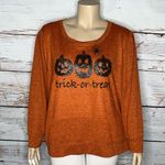 Thomas & Olivia NWT 3X Embellished Trick or Treat Pumpkin Halloween Knit Top Orange Photo 0
