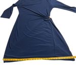 White House | Black Market White‎ House Black Market Drape Evening Dress Blue Gold Tone Long Sleeve Sz XL Photo 9