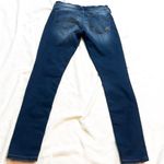 EXPRESS Jean Leggings Solid Blue Dark Wash Faded Mid Rise 6 Stretchy Pockets Photo 1