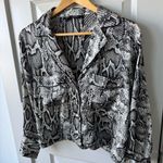 ZARA Women’s Snake Skin Button Down Satin Long Sleeve Blouse Size X Small Photo 8