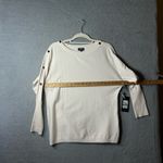 Jones New York Jones New York Sweater Womens Large Cream Embellished Crew Neck Sweater NEW Photo 3
