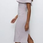 Babaton Aritzia  Ruslan Off The Shoulder Sheath Dress Gray‎ Stretch Ponte Knit 6 Photo 1