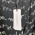 We Wore What NWT‎  Woman's Sz XS Black Sheer Flared Leg Logo Print Smocked Pants Photo 4