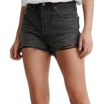 Levi's 501 Shorts Denim Jean Short High Rise Raw Cut Off Black W30" Photo 0