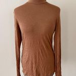 Babaton Aritzia  Soft Rayon Long Sleeve Mock Neck Stretch Top Shirt Tee Camel L Photo 0