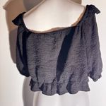 SheIn Black Off-Shoulder Crinkle Crop Top 3XL Photo 3