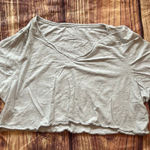 Aerie Women’s  Cropped V-Neck Grey Shirt Size XXL Photo 0