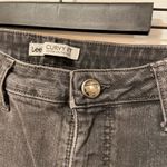 Lee  Size 14 Curvy Fit Fray Stretch Denim Straight Leg Jeans Gemstone Button Stud Photo 4