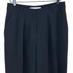 Diane Von Furstenberg  Women’s Dani Pleated Straight Leg Pants Black Size 8 Photo 2