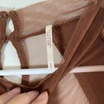 Free People  Saheli Embroidered Mesh Top Brown Sz S Brown Tunic Boho Cowboy Photo 4