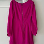 Cache Satin Split Bishop Sleeve Pink Dress Photo 2