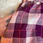 Columbia Small Pullover Red Plaid Longsleeve Shirt Pink 1/2 Button Down Photo 5