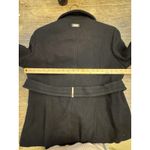 Calvin Klein Black Wool Belted Wrap Coat Women Lined Winter Jacket Toggle Cuff Photo 14