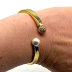 NEW REAL SIMPLE fashion gold bracelet with a pearl and mesh ball at each… Photo 12
