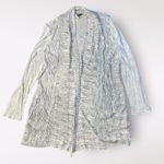 XCVI  Gray Open Front Cardigan‎ Textured Pockets Long Sleeve Size L Photo 0