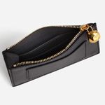 Madewell The Organic Leather Hardware Zip Card Case Black Photo 1