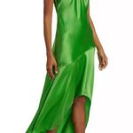 frame denim Frame Silk Halter Neck High Low Dress Gown Formal Kelly Green Photo 8