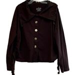 Neon Buddha Brown Jacket Cinch Waist Button Up Small Brown Photo 0