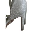 Michael Kors Silver Fabric Ankle Strap Heels Size 7.5 Photo 9