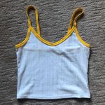 PacSun White crop tank with yellow straps Photo 0