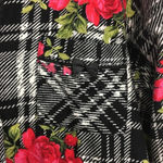 Betsey Johnson  Plaid Floral Flannel Pajama  Shirt Photo 3