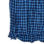 Gap  Blue Plaid Pintuck Flowy Preppy Blouse Long‎ Sleeve Front Button Women Small Photo 3