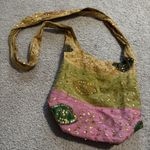 Sequin Embellished Shoulder Bag in Green and Pink Photo 5