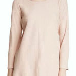 Eileen Fisher NWT Dune Beige Pink Ballet Neck Ribbed Top Tencel Stretch Rib - L Photo 0