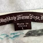 Mushka By Sienna Rose Top L Blue Gray Boho Long Sleeve Hi Low Raw Hem Soft Size L Photo 5