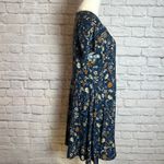 Nine Britton Women's XL Navy Floral Scalloped V-Neck Short Sleeve Dress Cottage Photo 1