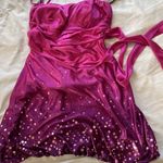 Speechless Vintage  Women’s Sz S Mini Pink Dot Dress Bow Halter Y2K Barbie Fairy Photo 4