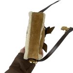 UGG  Sheepskin Crossbody Bag with Leather and Chain Strap Bow Tan Suede Small Photo 3
