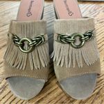 Baretraps | Sparrow Leather Fringe Studded Open Toe Chunky Slip On Heels Size 6 Photo 4