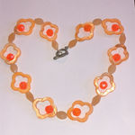 Bright Orange Cutout Abalone Shell Beaded Boho Necklace Photo 3