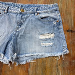 Aeropostale  Blue Distressed Jean Shorts Size 10 Women’s Summer Denim Photo 2